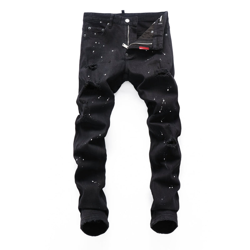 Paint splatter detail jeans