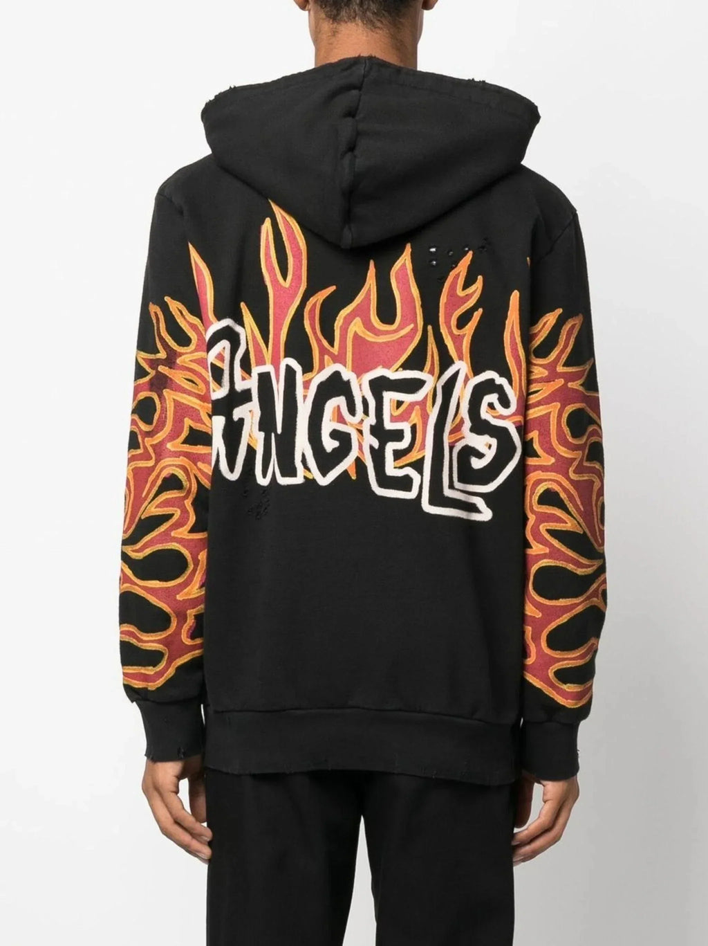Flame Print Cotton Hoodie