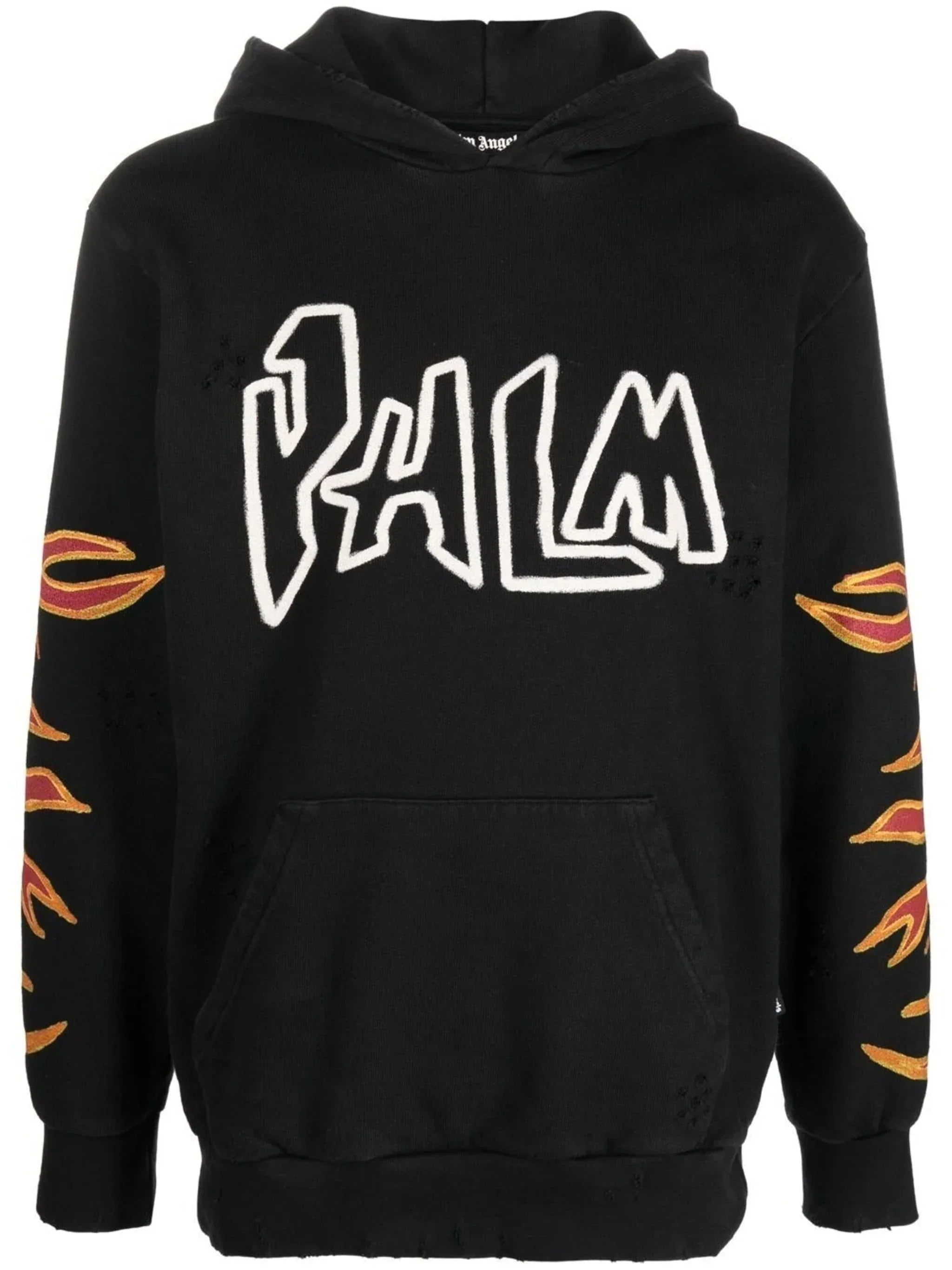 Flame Print Cotton Hoodie