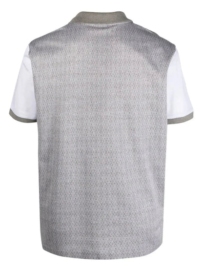 Two-tone cotton polo shirt