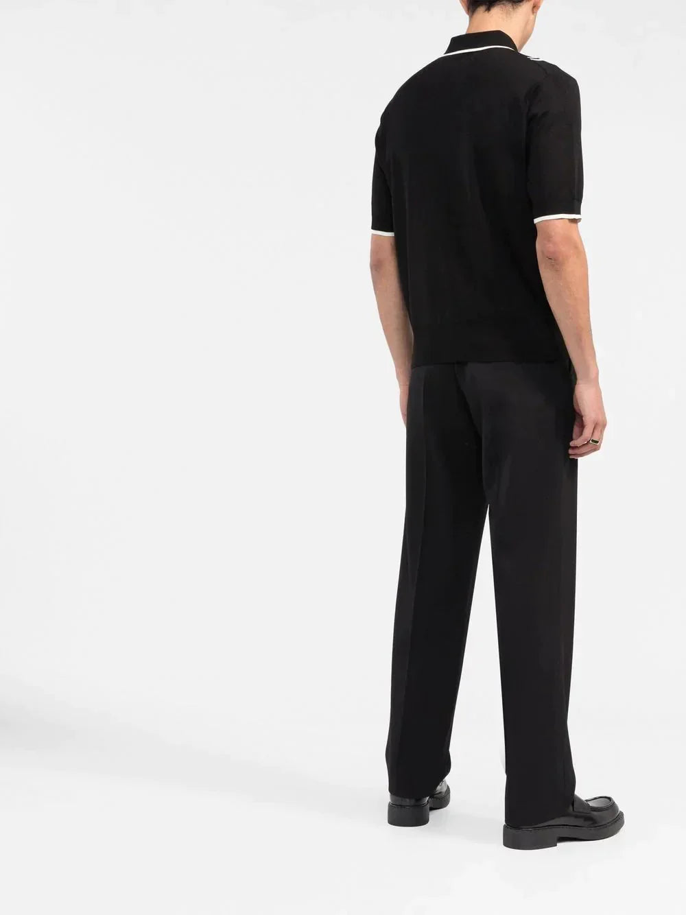 Logo Print Knitted Polo Shirt