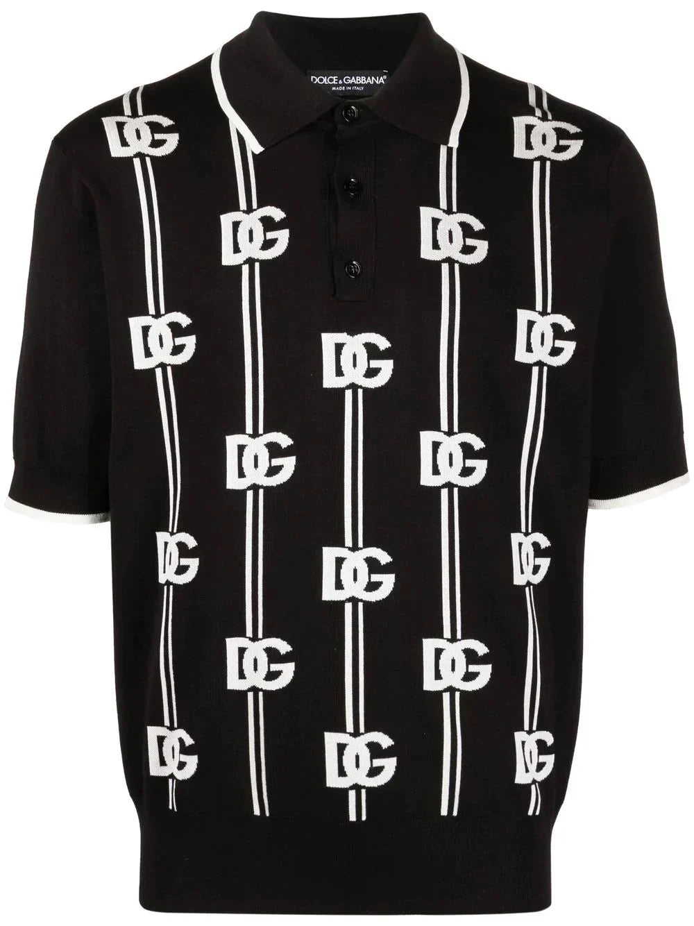 Logo Print Knitted Polo Shirt