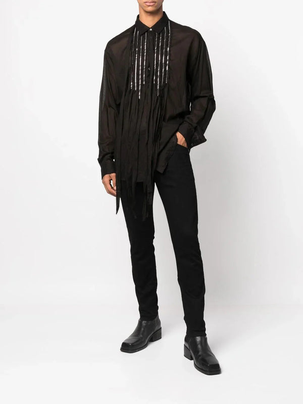 Logo-patch slim-cut jeans