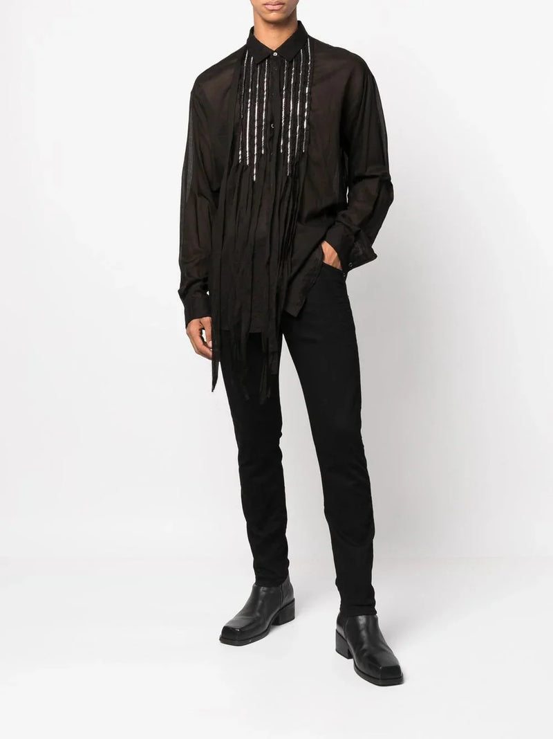 Logo-patch slim-cut jeans