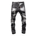 Paint splatter distressed jeans