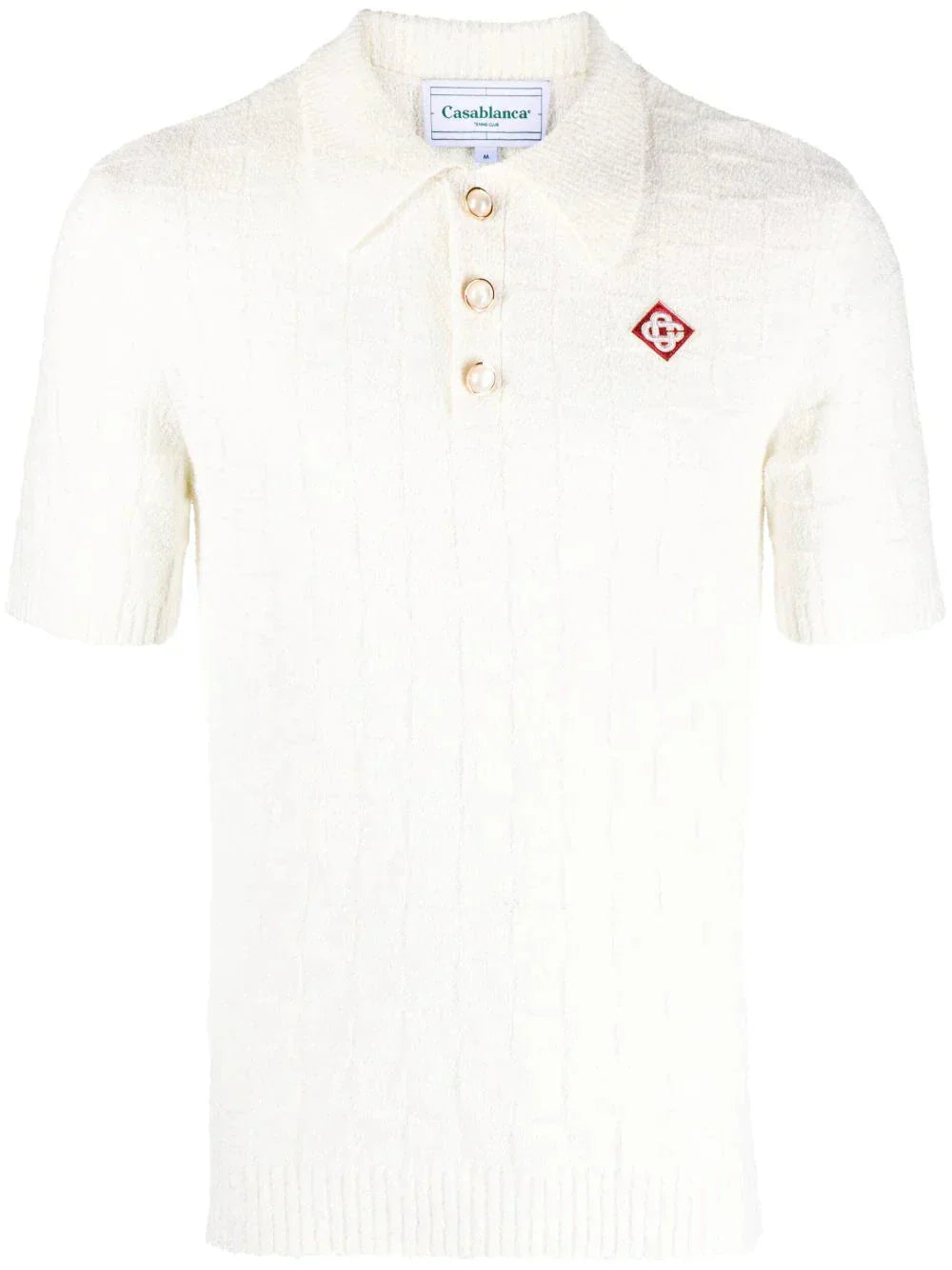 Logo Embroidered Bouclé Polo Shirt