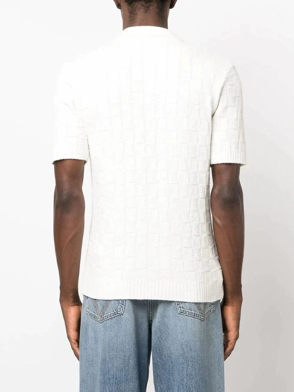 Logo Embroidered Bouclé Polo Shirt