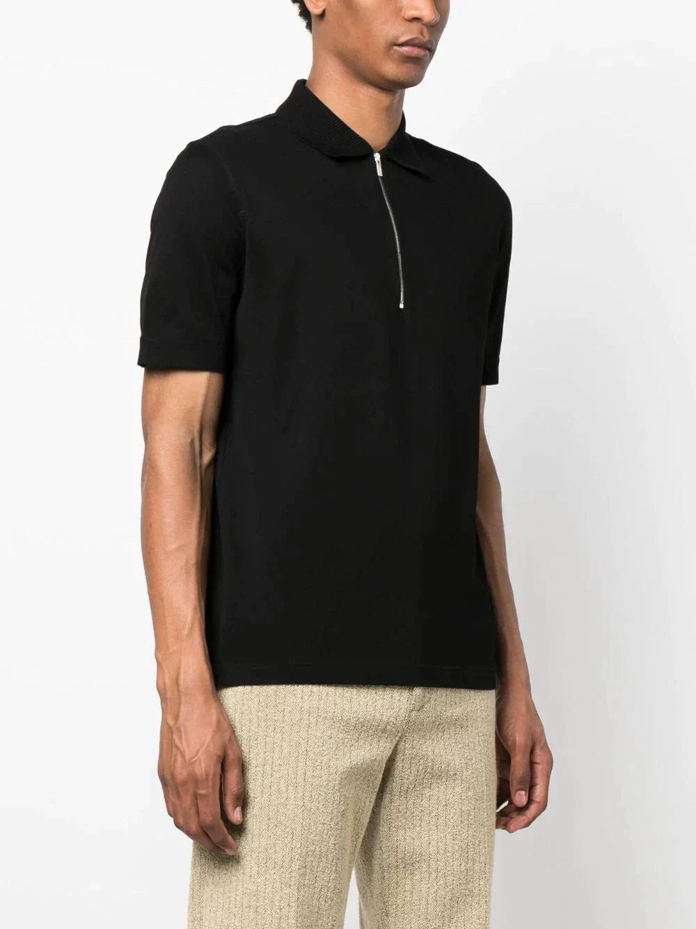 Half Zip Cotton Polo Shirt