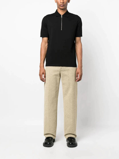Half Zip Cotton Polo Shirt