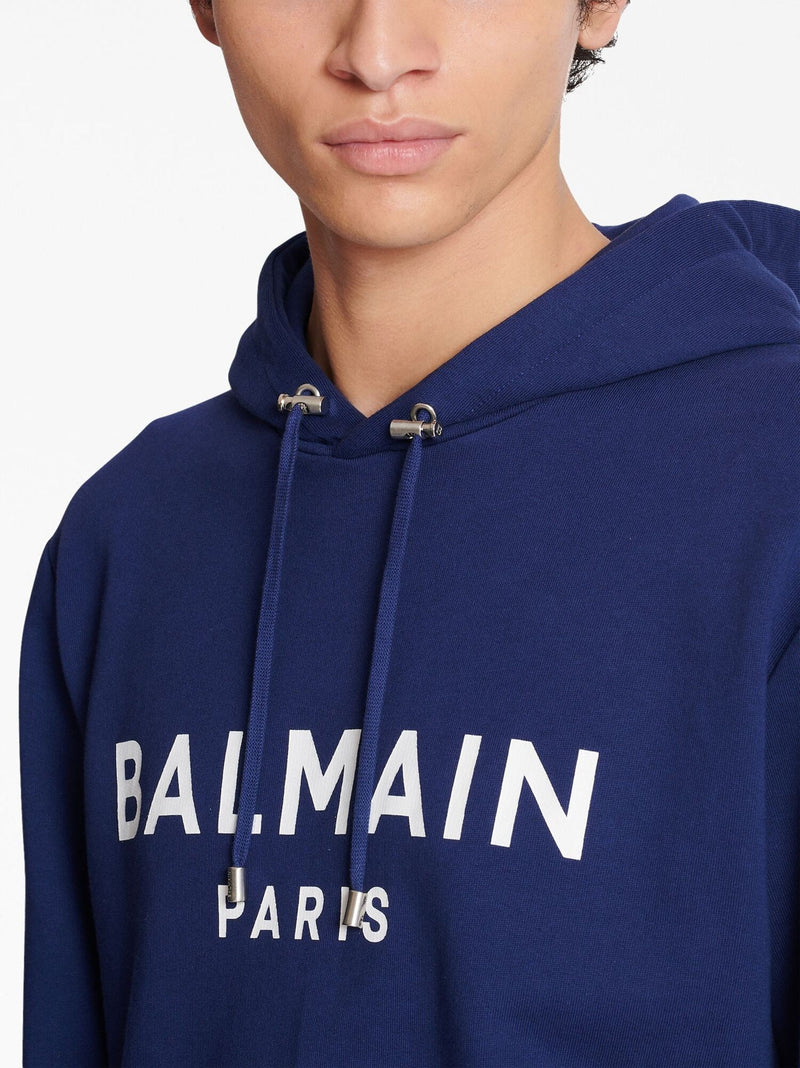 Logo Print Long Sleeved Hoodie