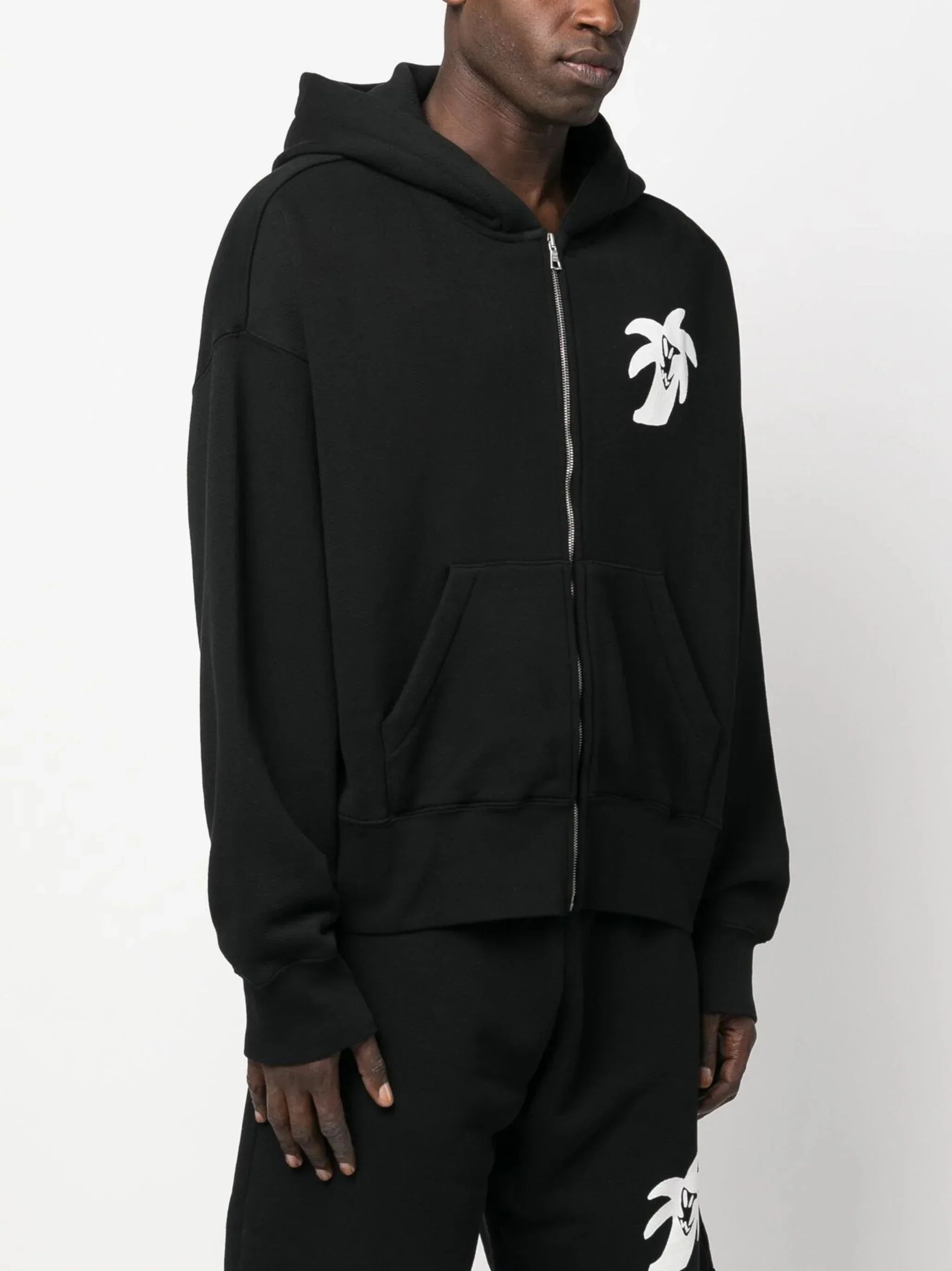 Logo Print Zip Up Hoodie