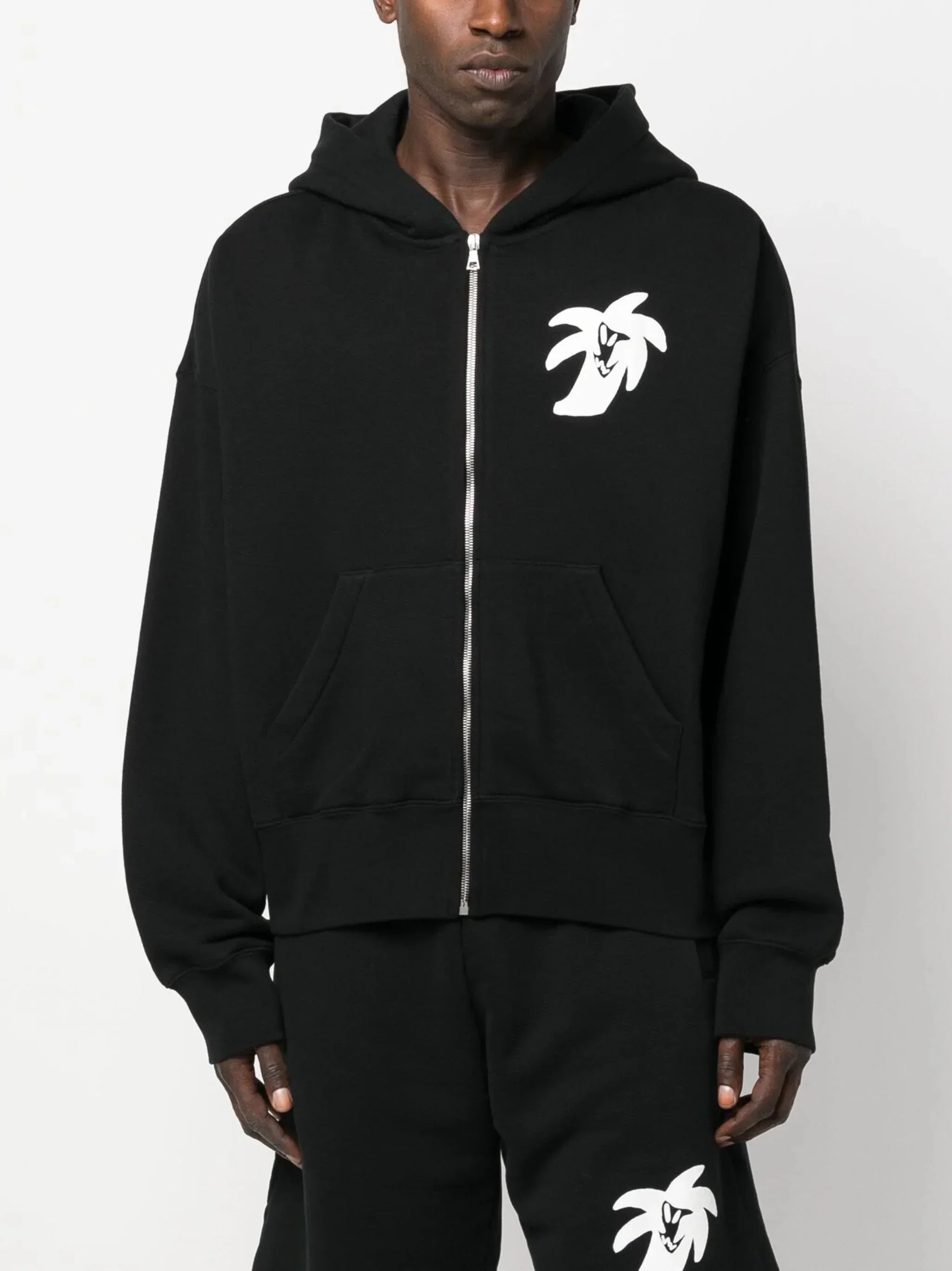 Logo Print Zip Up Hoodie