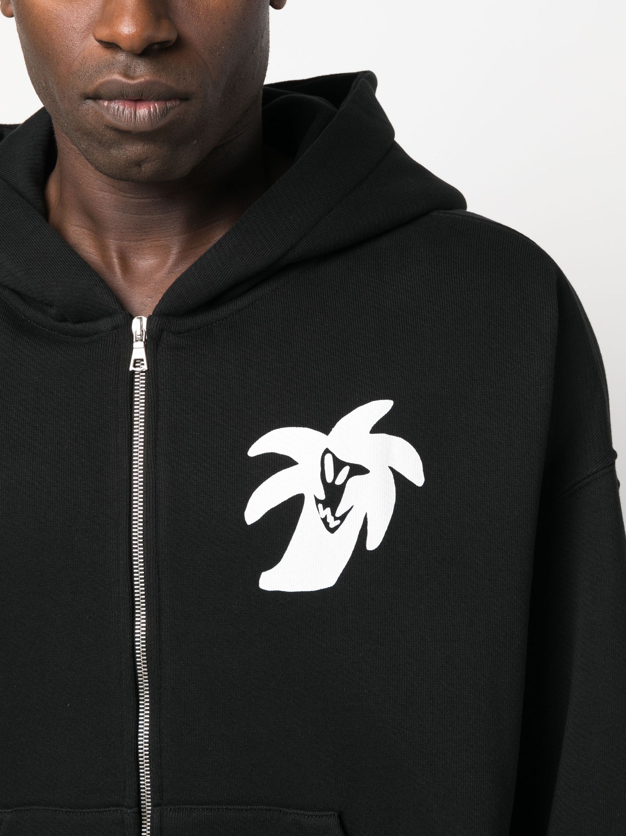 Logo Print Zip Up Hoodie