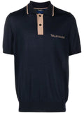 Logo-embroidered merino polo shirt