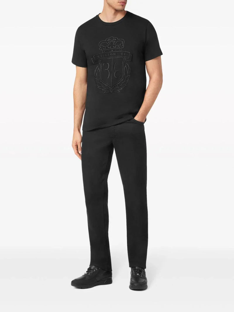 Logo-embroidered cotton T-shirt