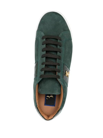 Crocodile-effect low-top sneakers