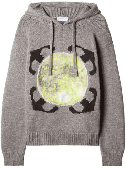 Arrows Motif Wool Hoodie