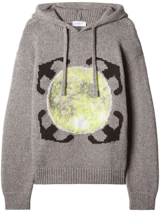 Arrows Motif Wool Hoodie