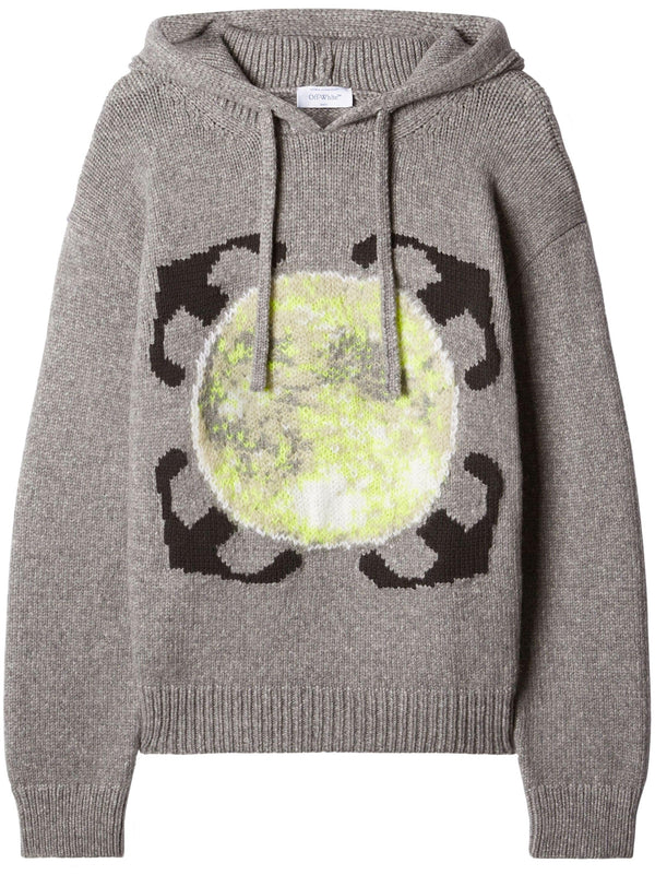 Arrows Motif Wool Hoodie