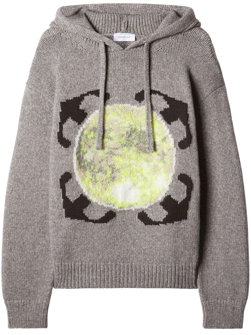 Arrows Motif Wool Hoodie