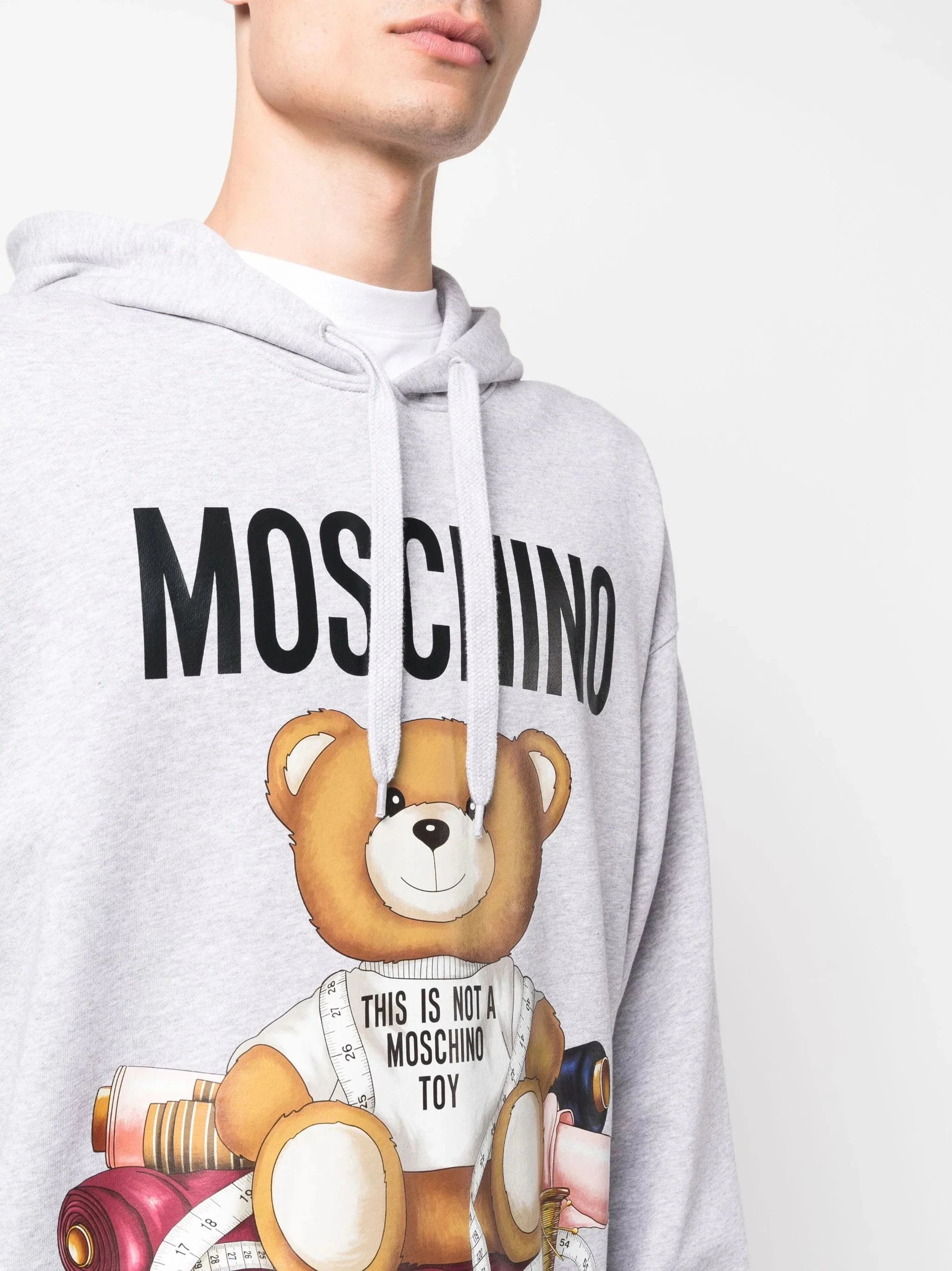 Teddy Bear Print Cotton Hoodie