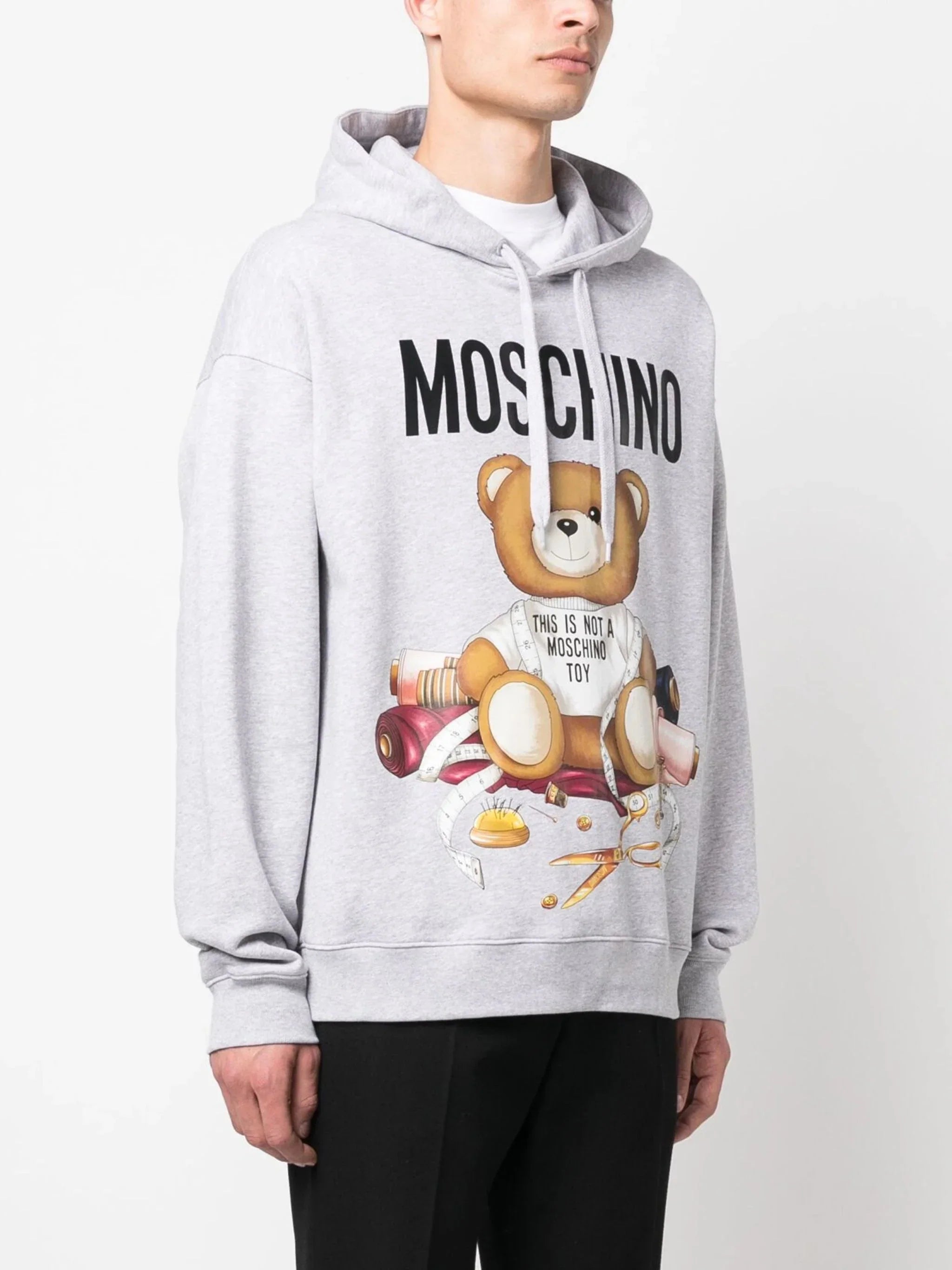 Teddy Bear Print Cotton Hoodie