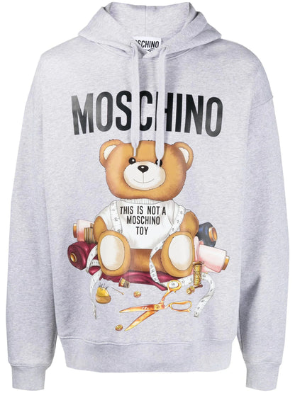 Teddy Bear Print Cotton Hoodie