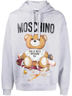 Teddy Bear Print Cotton Hoodie