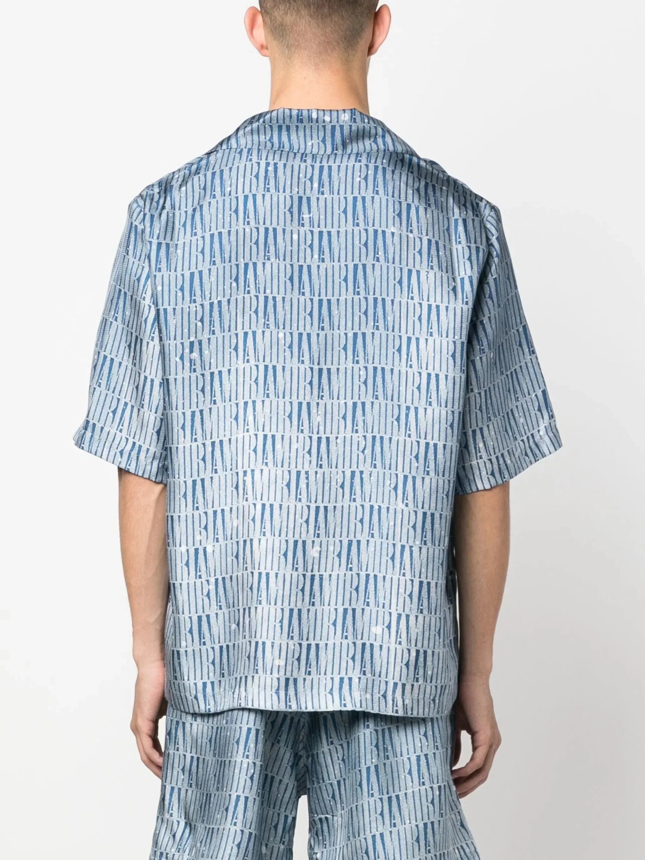 Logo Pattern Silk Shirt
