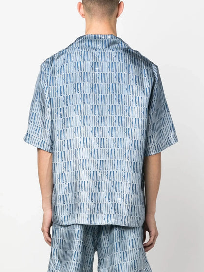 Logo Pattern Silk Shirt