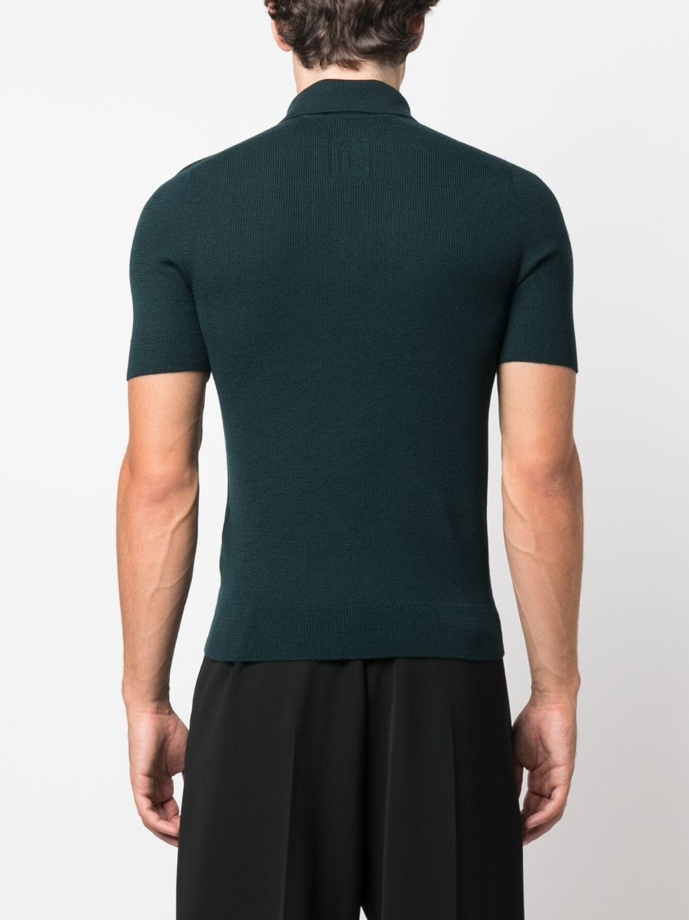 Logo Patch Wool Polo Shirt