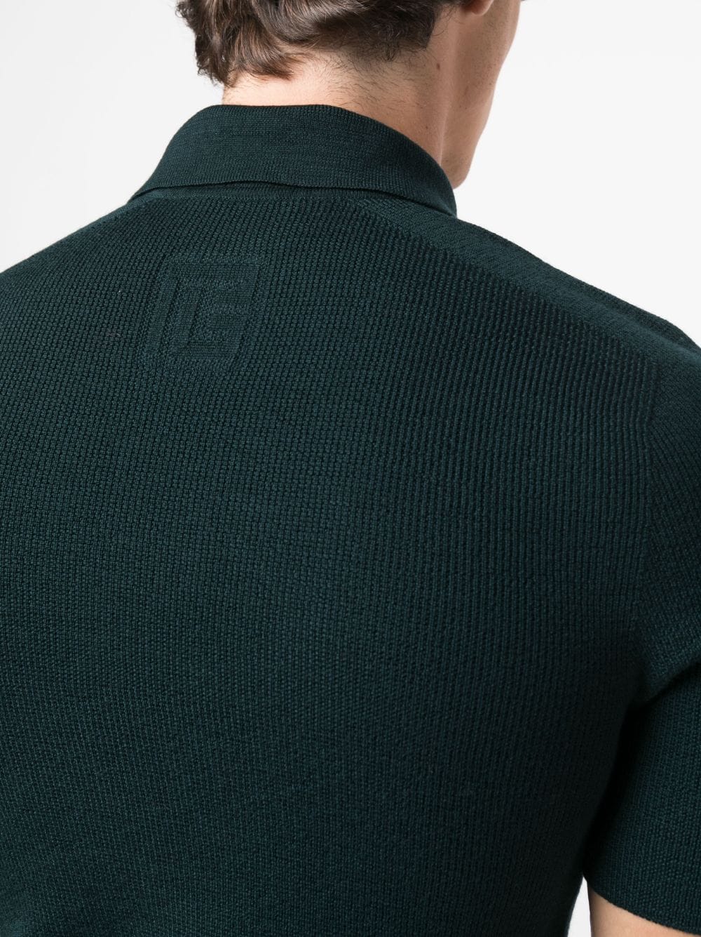 Logo Patch Wool Polo Shirt
