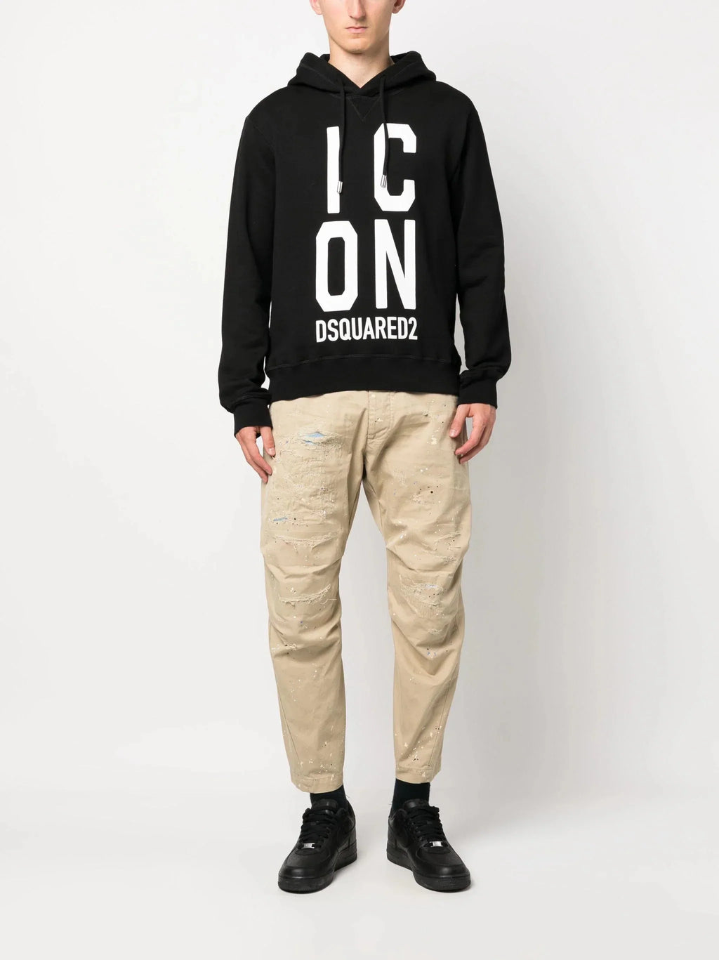 Icon Print Cotton Hoodie