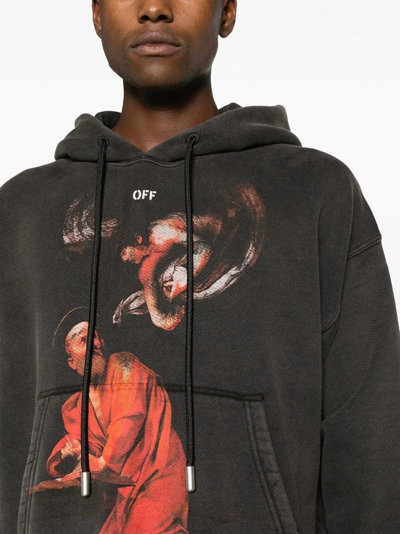 Saint Matthew Print Cotton Hoodie