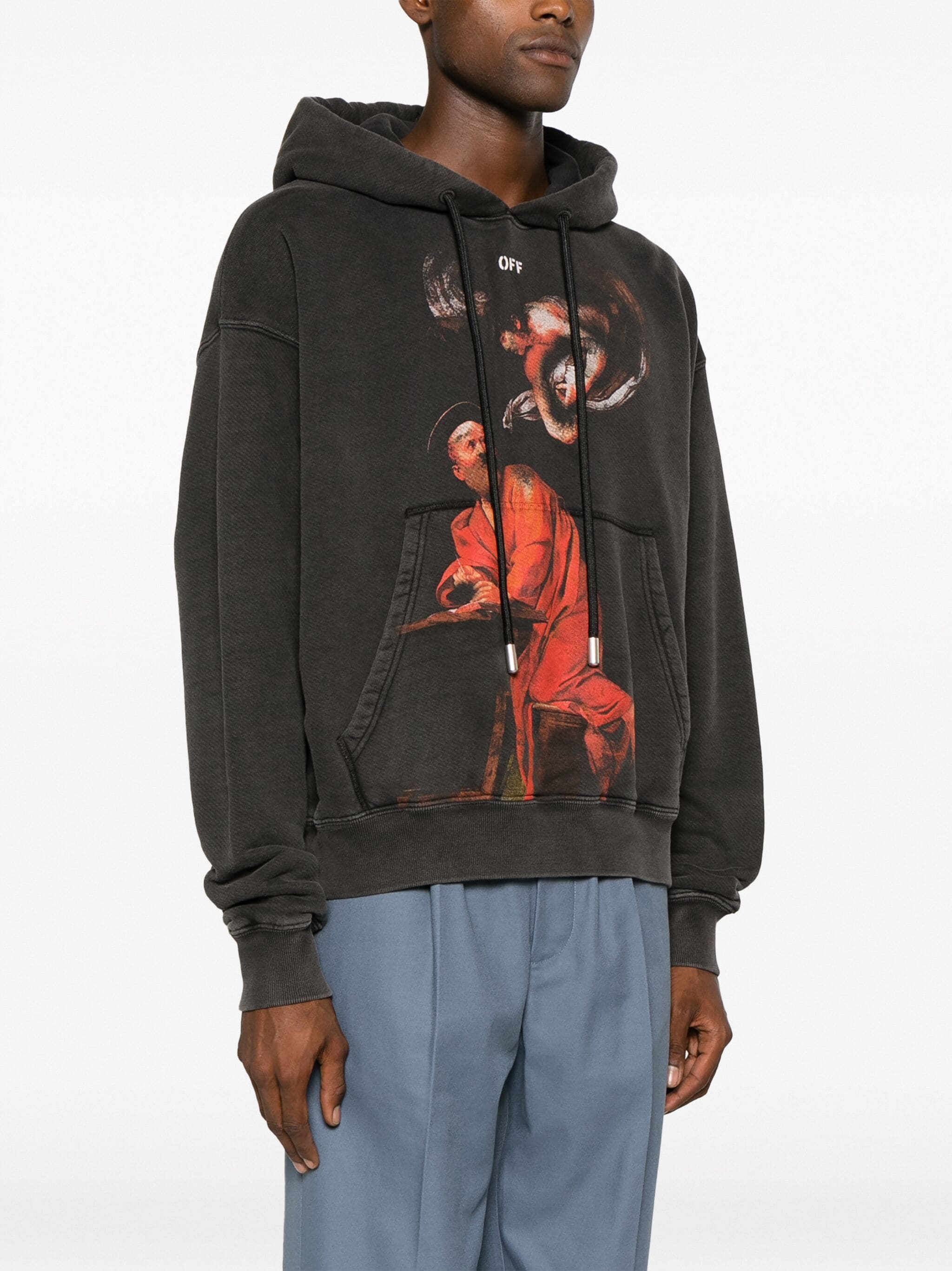 Saint Matthew Print Cotton Hoodie