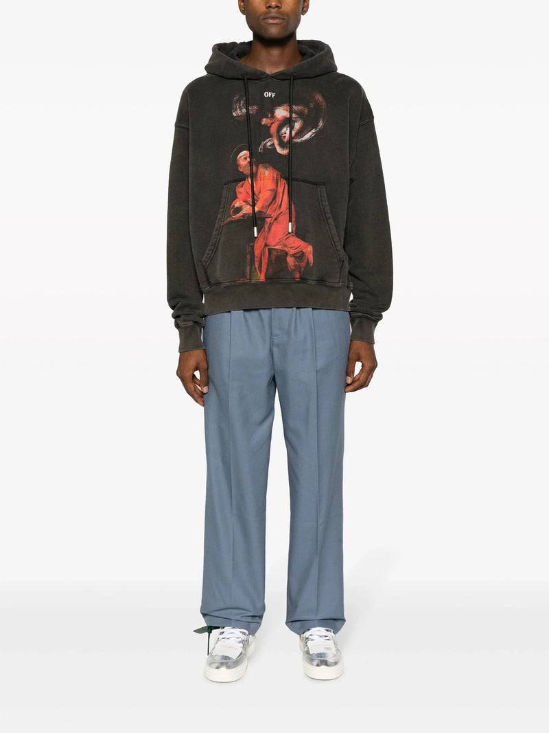 Saint Matthew Print Cotton Hoodie