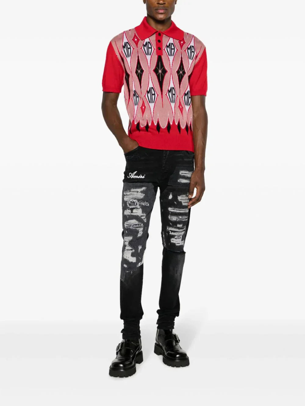 Argyle Jacquard Polo Shirt