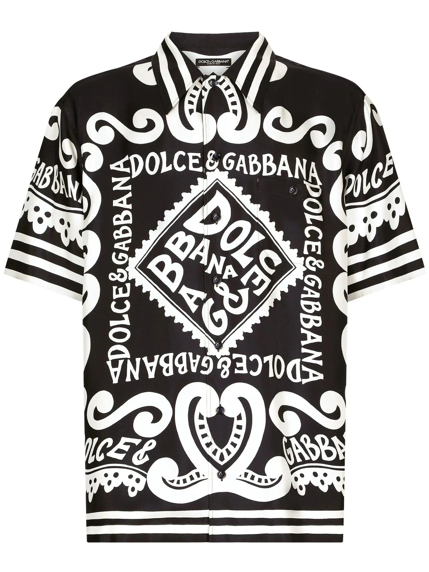 Printed Short Sleeve Silk Shirt