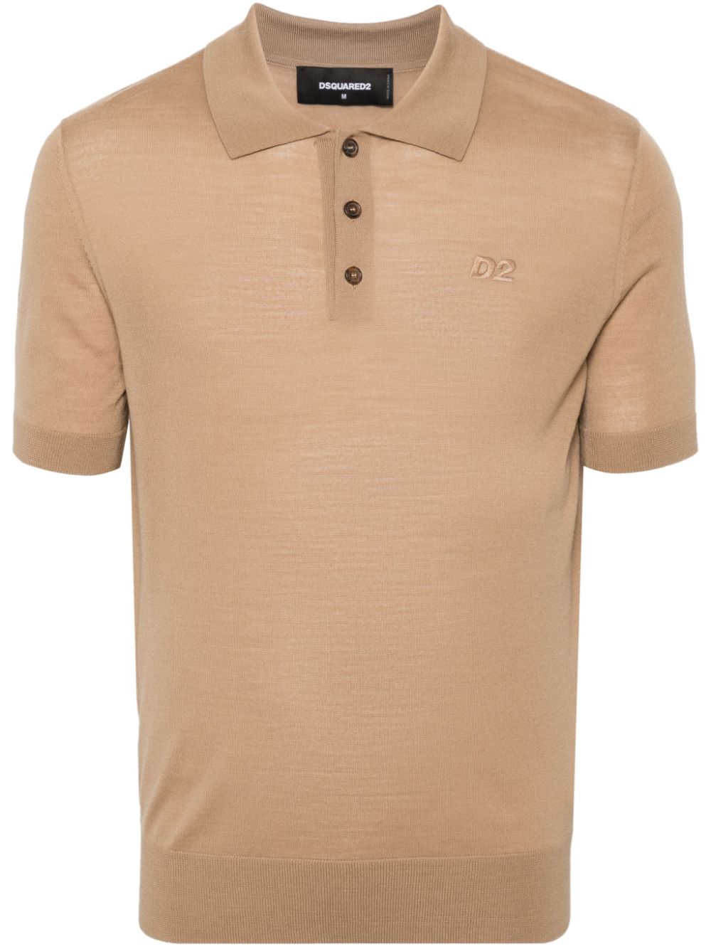 Embroidered-logo ribbed polo shirt