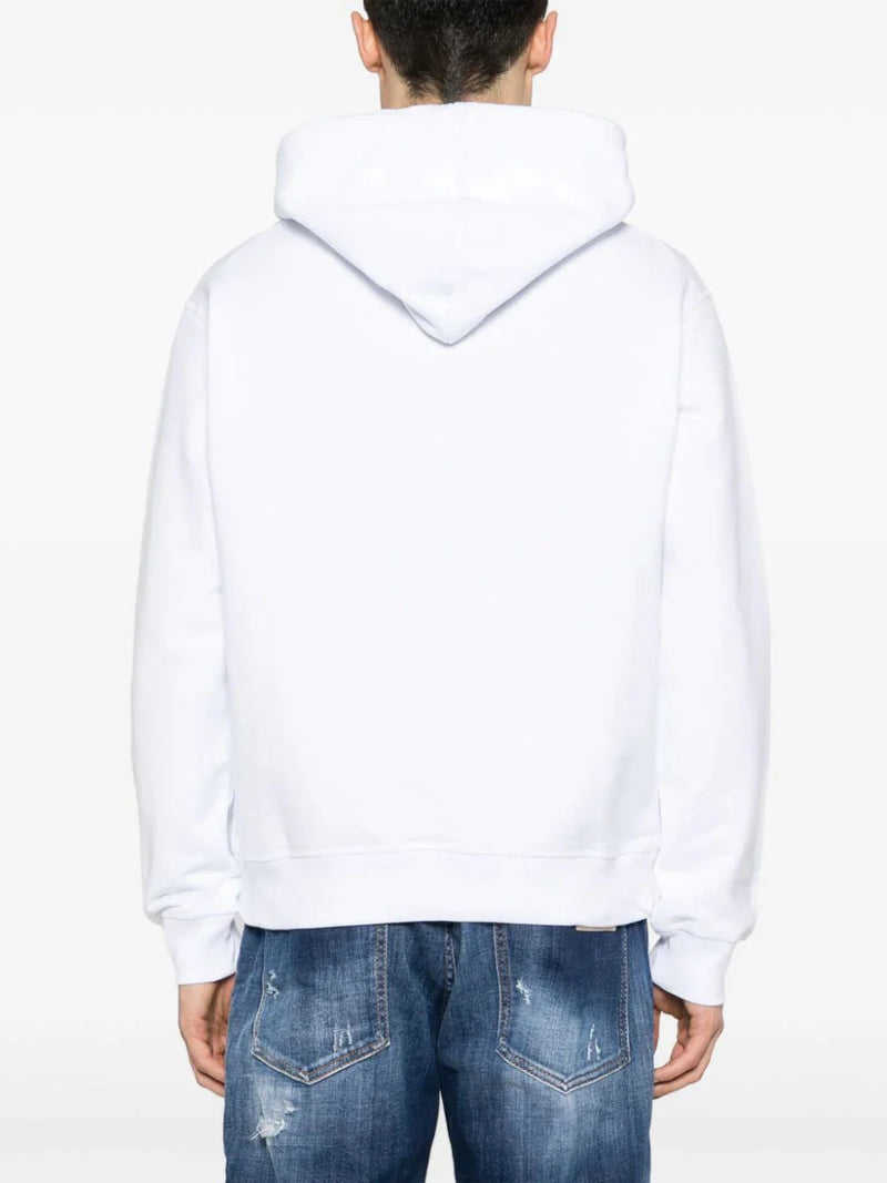 Graphic-print cotton hoodie