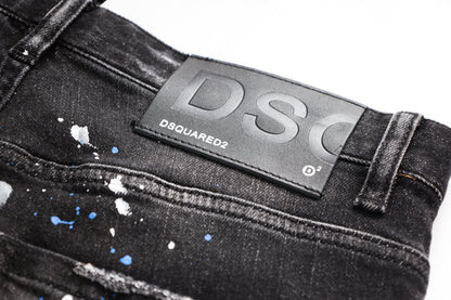 Paint splatter distressed jeans