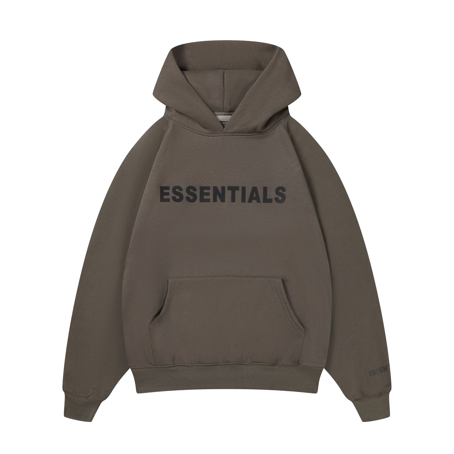 Essentials Hoodie - Tan Oversized Long-Sleeve Pullover Unisex