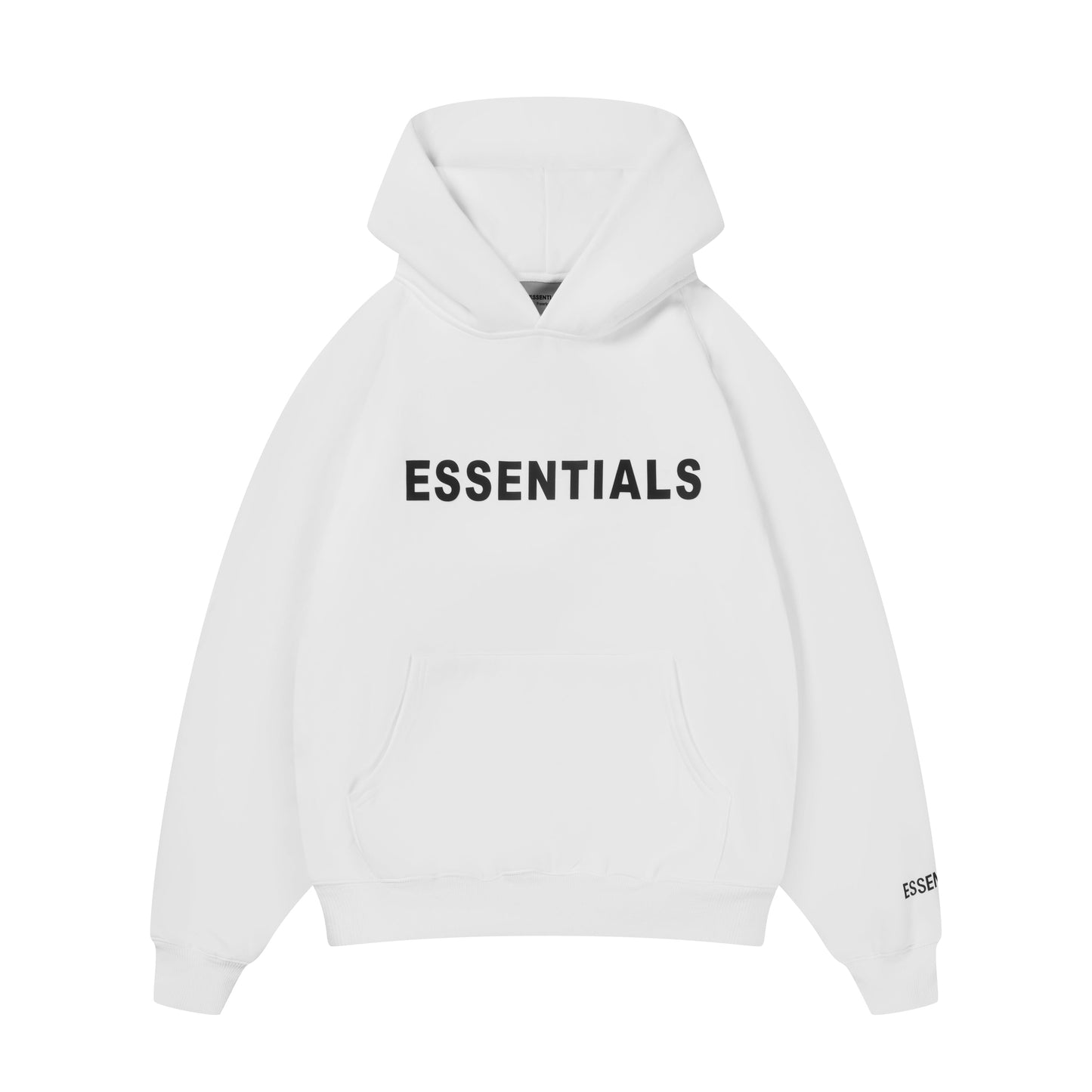 Essentials Hoodie - Cream Oversized Long-Sleeve Pullover Unisex