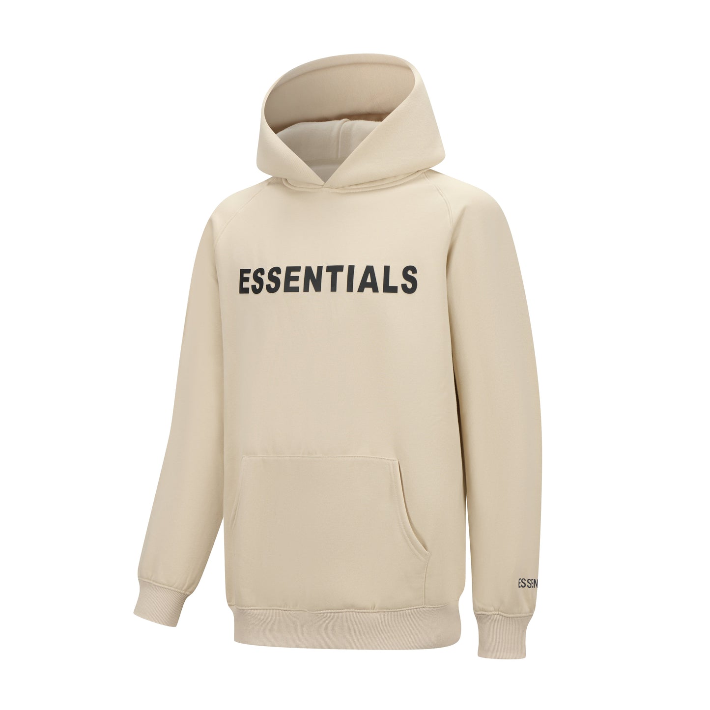 Essentials Hoodie - Cream Oversized Long-Sleeve Pullover Unisex