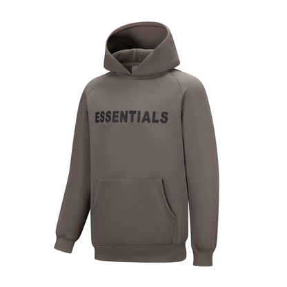 Essentials Hoodie - White Oversized Long-Sleeve Pullover Unisex