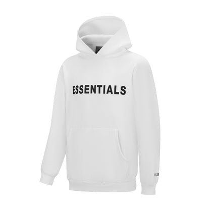 Essentials Hoodie - Cream Oversized Long-Sleeve Pullover Unisex