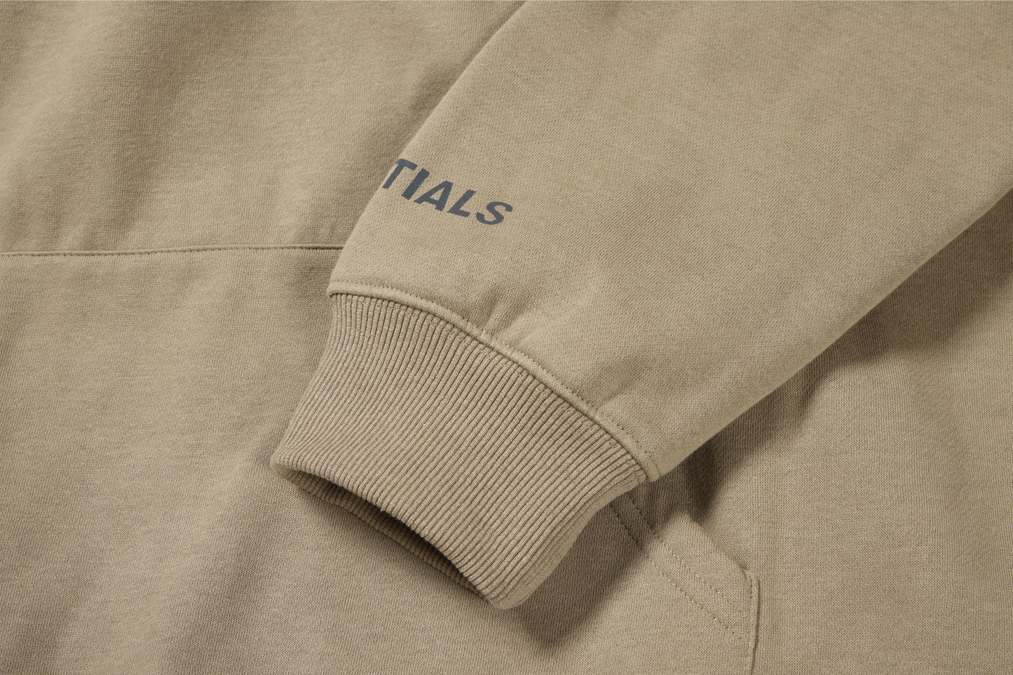 Essentials Hoodie - Tan Oversized Long-Sleeve Pullover Unisex