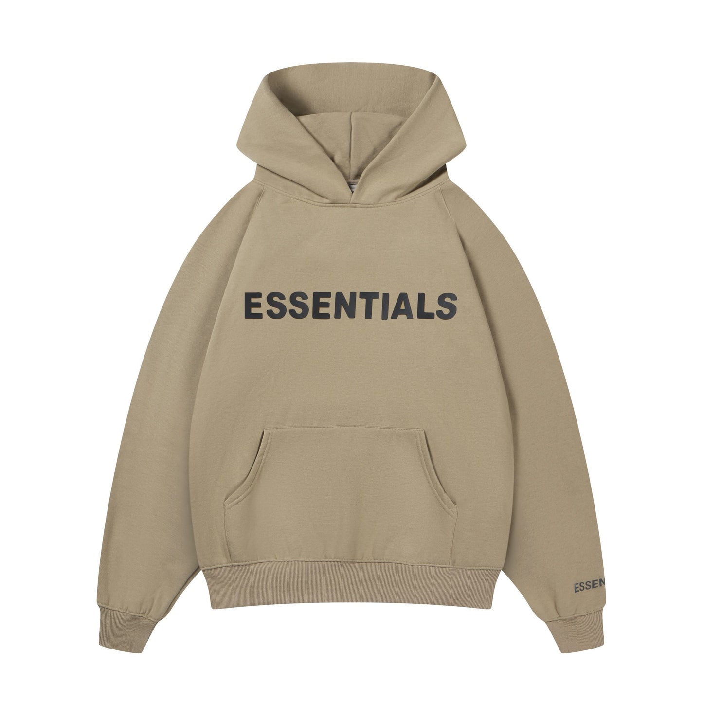 Essentials Hoodie - White Oversized Long-Sleeve Pullover Unisex