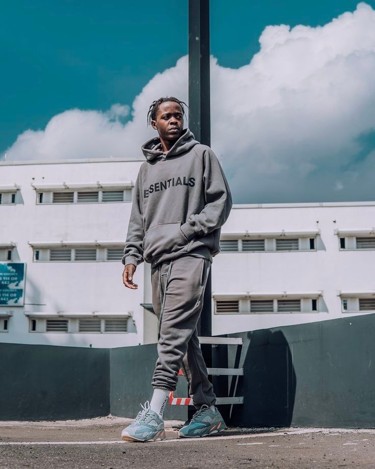 Essentials Hoodie - Off Black Oversized Long-Sleeve Pullover Unisex